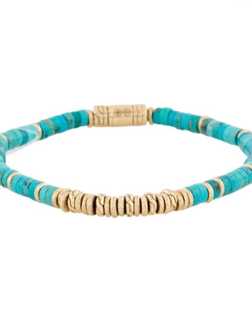 JOHN HARDY 14K 585 YELLOW GOLD TURQUOISE HEISHI BRACELET